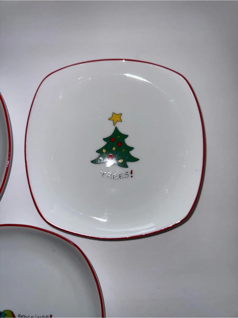 Fitz & Floyd Essentials Merry Christmas Appetizer Plates Set of 3